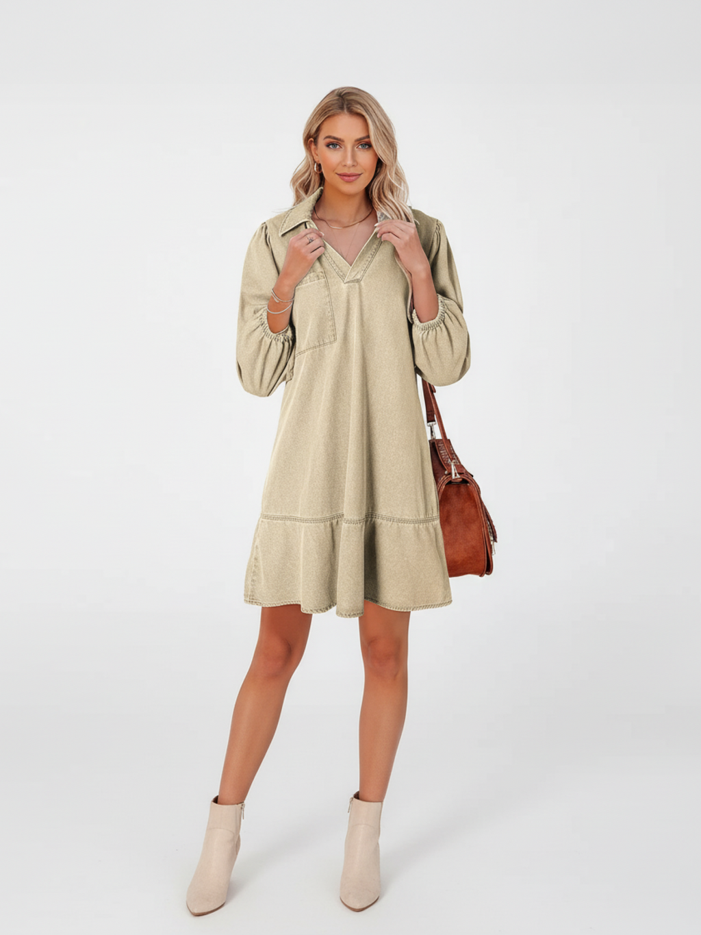 Women's Denim Midi Skirt - Classic Fit, Casual Style for Everyday Wear