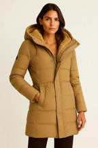 Women's Insulated Puffer Jacket - Warm Winter Coat for Autumn and Winter Weather Yellow