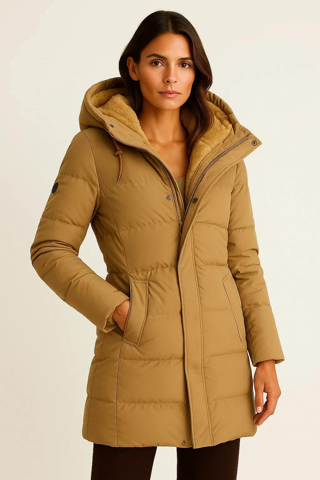 Women's Insulated Puffer Jacket - Warm Winter Coat for Autumn and Winter Weather Yellow