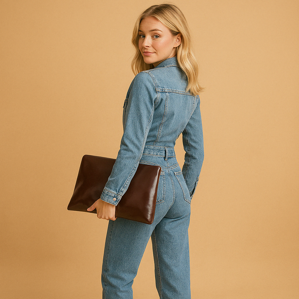Women's Long-Sleeve Denim Jumpsuit | Casual Style for Everyday Wear | Comfortable Fit and Versatile Design