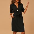 Women's Midi Casual Dress - Flattering Fit, Soft Fabric, Versatile Design for Work and Evening Wear