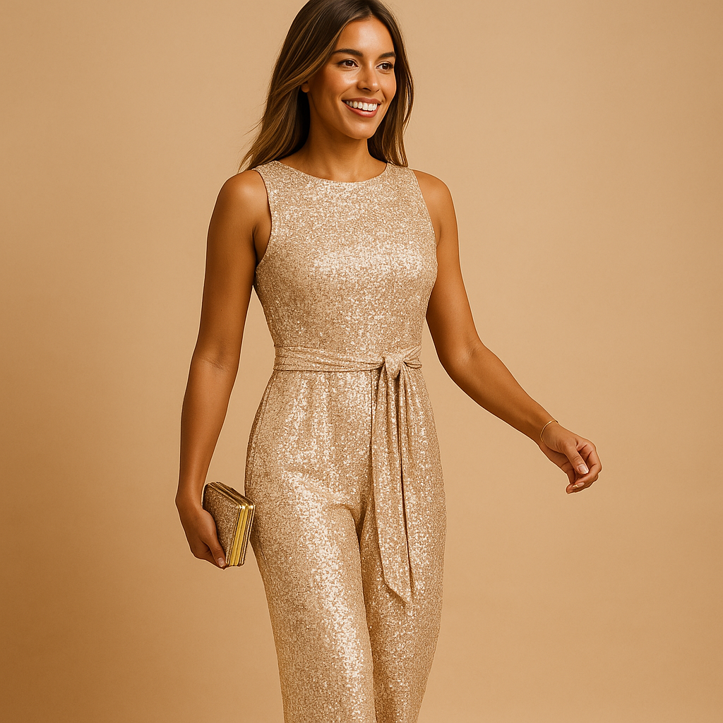 Women's Sequin Sleeveless Jumpsuit | Elegant Party Outfit for Special Occasions