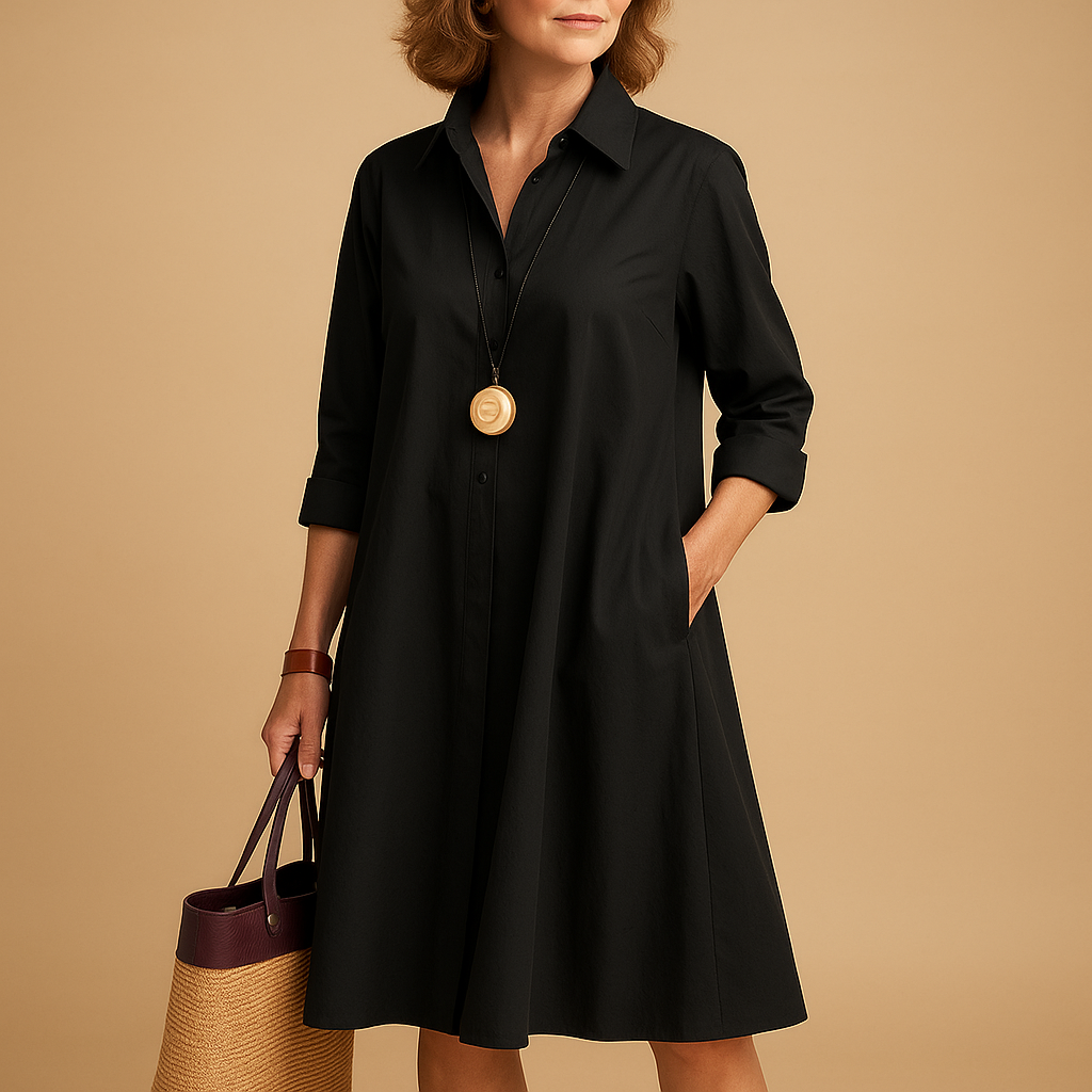 Women's Stretch Polo Dress with Collar | Comfortable Casual Wear for Everyday Style
