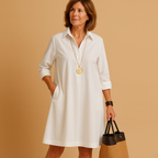 Women's Stretch Polo Dress with Collar | Comfortable Casual Wear for Everyday Style
