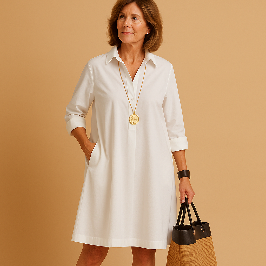Women's Stretch Polo Dress with Collar | Comfortable Casual Wear for Everyday Style