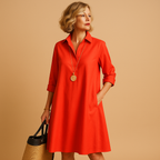 Women's Stretch Polo Dress with Collar | Comfortable Casual Wear for Everyday Style