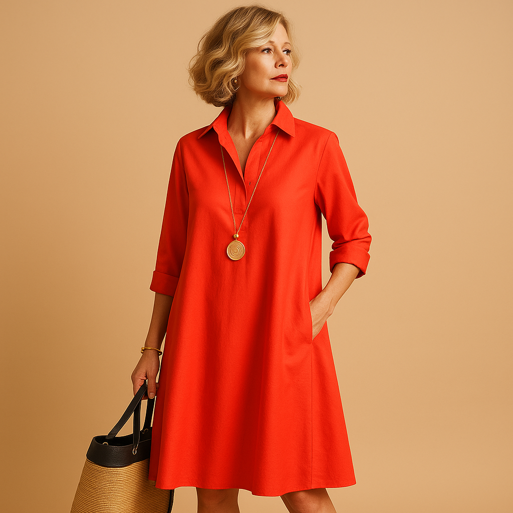 Women's Stretch Polo Dress with Collar | Comfortable Casual Wear for Everyday Style