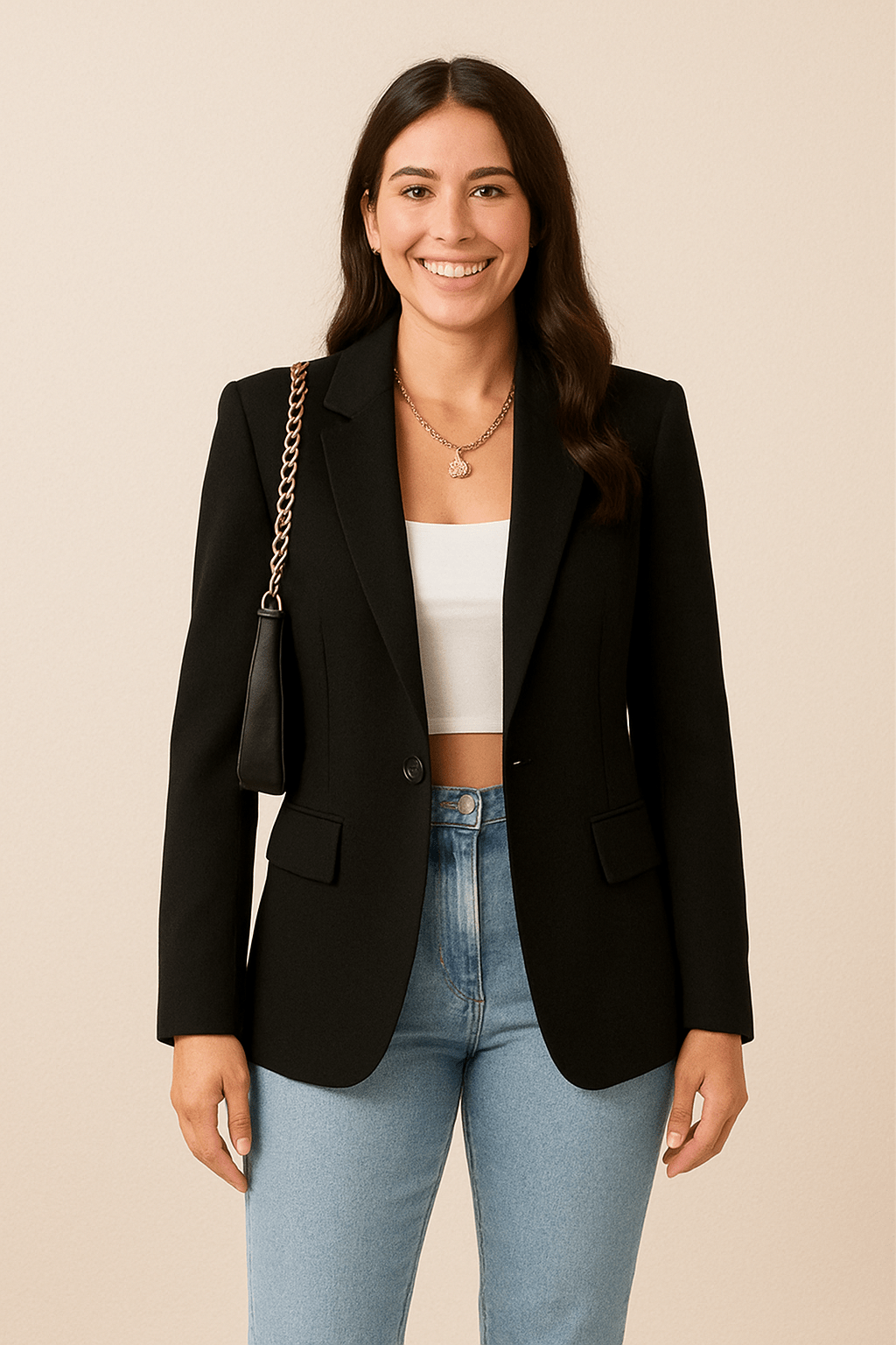 Women's Tailored Blazer Jacket - Chic Streetwear Style for Casual or Professional Wear