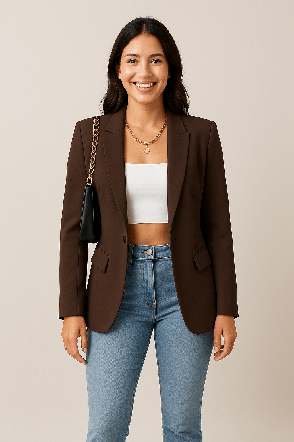 Women's Tailored Blazer Jacket - Chic Streetwear Style for Casual or Professional Wear