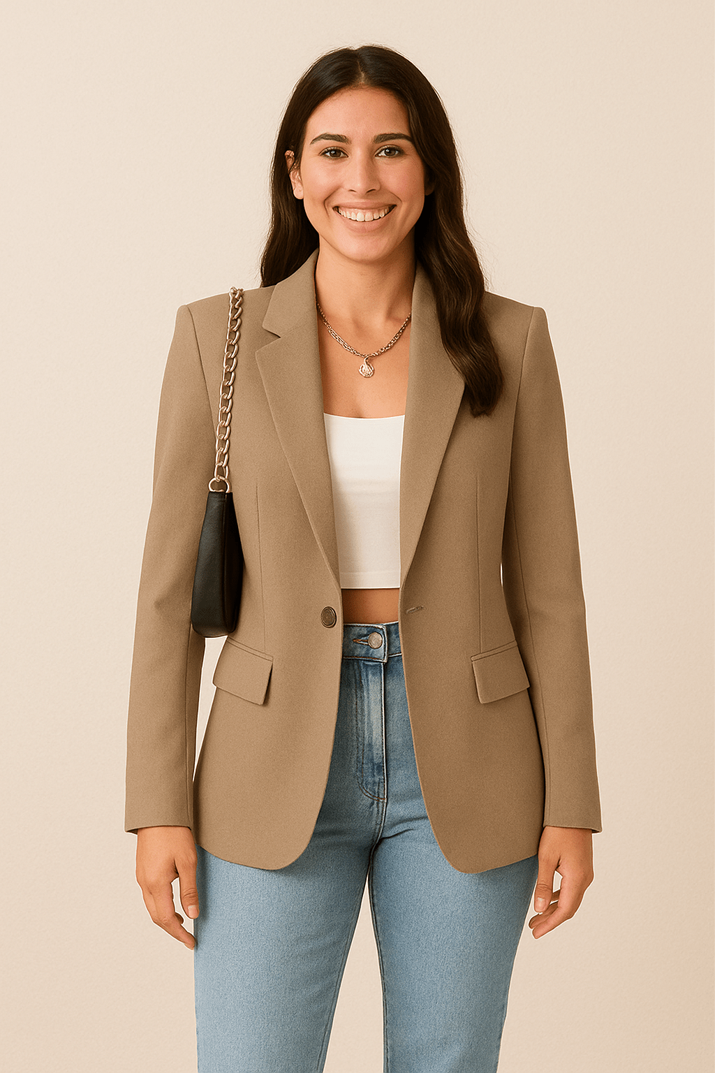 Women's Tailored Blazer Jacket - Chic Streetwear Style for Casual or Professional Wear