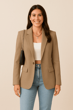 Women's Tailored Blazer Jacket - Chic Streetwear Style for Casual or Professional Wear