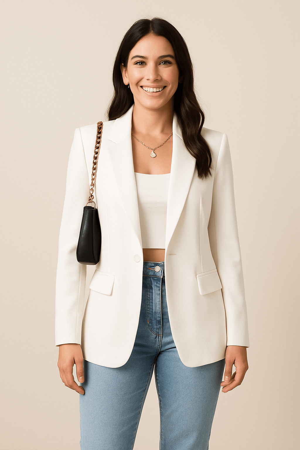 Women's Tailored Blazer Jacket - Chic Streetwear Style for Casual or Professional Wear