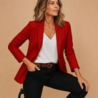 Women's Tailored Fitted Blazer | Long Sleeve Jacket for Professional and Casual Wear in Classic Design
