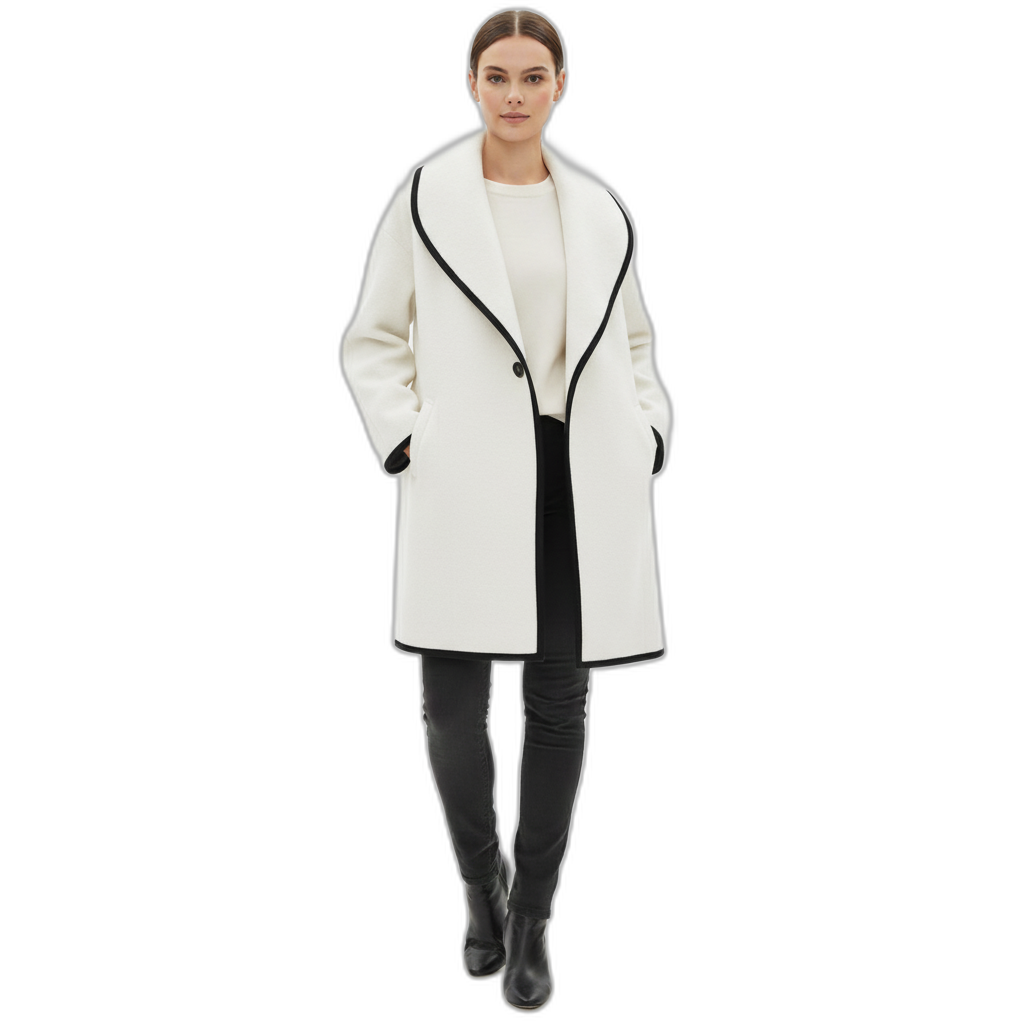 Wool Coat for Women - Classic Design - Warm Outerwear for Fall and Winter