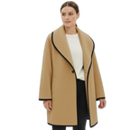 Wool Coat for Women - Classic Design - Warm Outerwear for Fall and Winter Camel