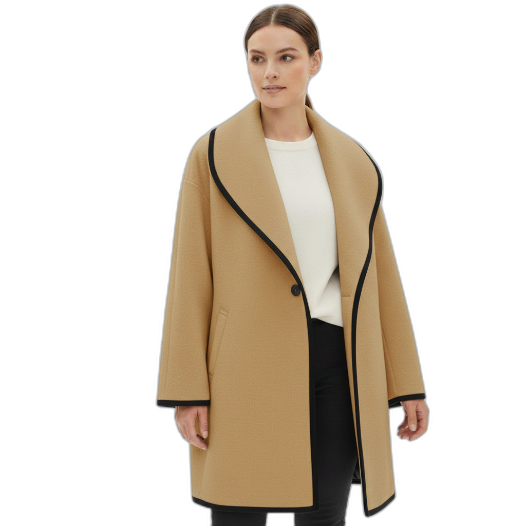 Wool Coat for Women - Classic Design - Warm Outerwear for Fall and Winter Camel
