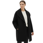 Wool Coat for Women - Classic Design - Warm Outerwear for Fall and Winter Black