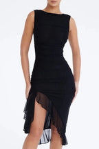 Sleeveless Ruched Midi Dress for Women UK – Wedding Guest & Mother of the Bride