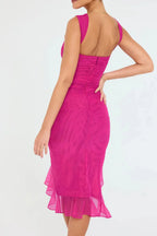 Sleeveless Ruched Midi Dress for Women UK – Wedding Guest & Mother of the Bride