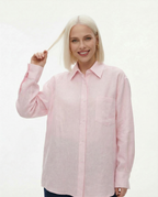 Linen Oversized Blouse for Women - Casual Chic Top for Everyday Wear
