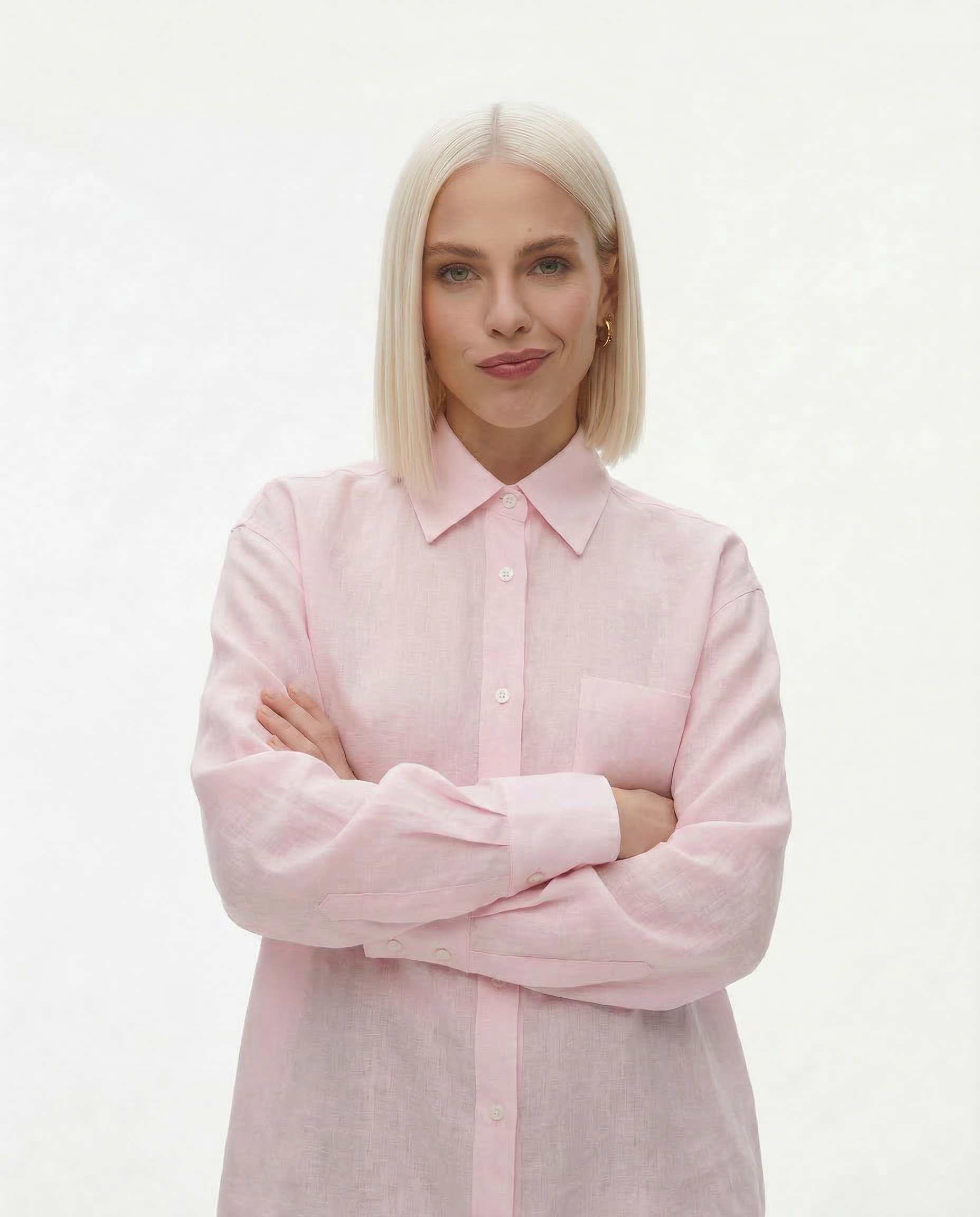 Linen Oversized Blouse for Women - Casual Chic Top for Everyday Wear