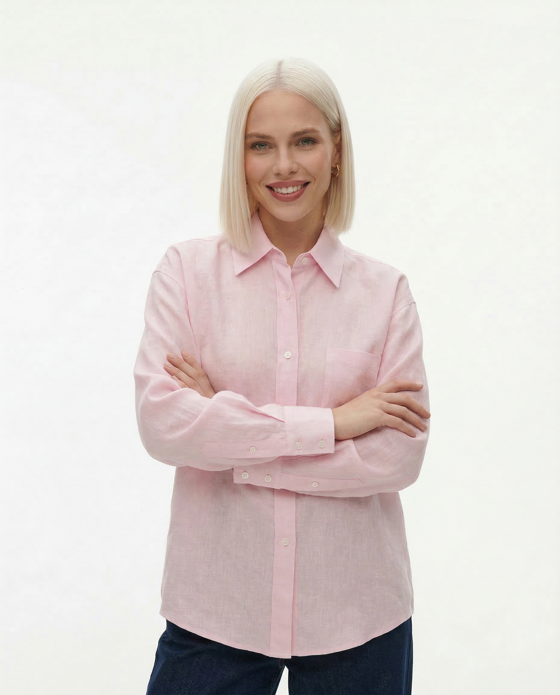 Linen Oversized Blouse for Women - Casual Chic Top for Everyday Wear