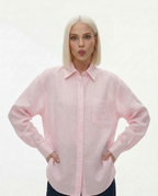 Linen Oversized Blouse for Women - Casual Chic Top for Everyday Wear
