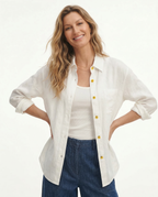 Linen Oversized Blouse for Women - Casual Chic Top for Everyday Wear