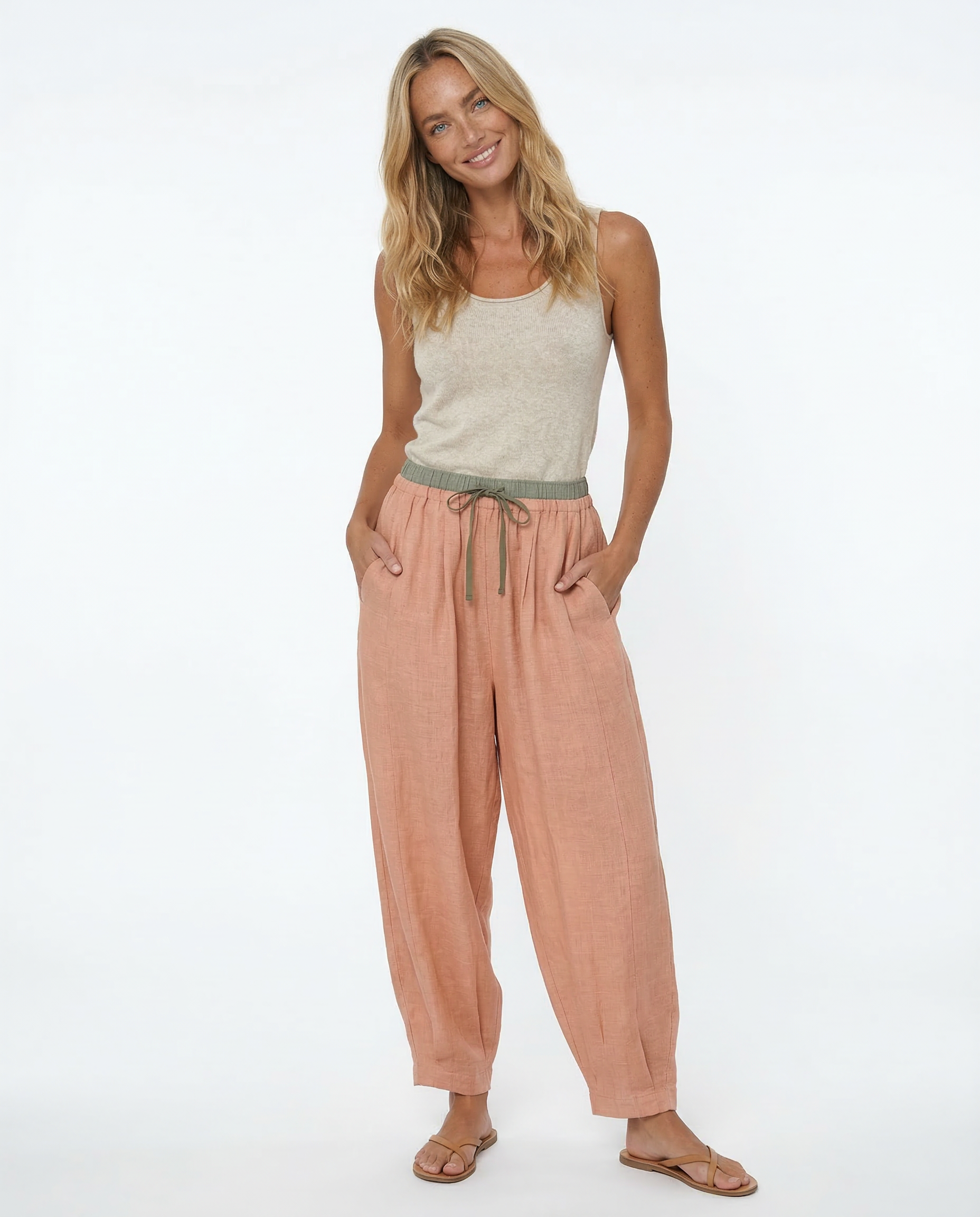 Linen Trousers for Women - Lightweight, Casual Fit - Perfect for Summer Wear