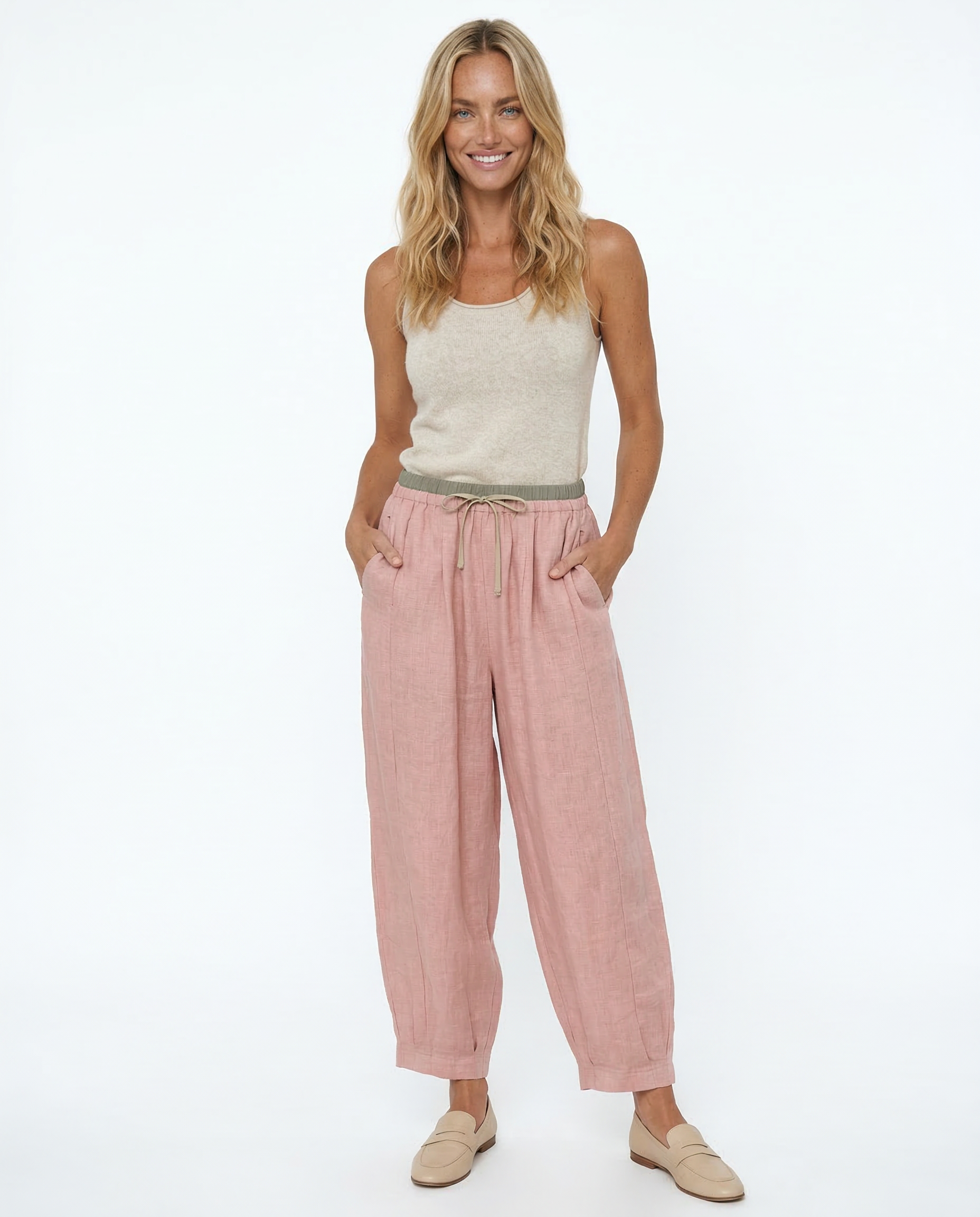 Linen Trousers for Women - Lightweight, Casual Fit - Perfect for Summer Wear
