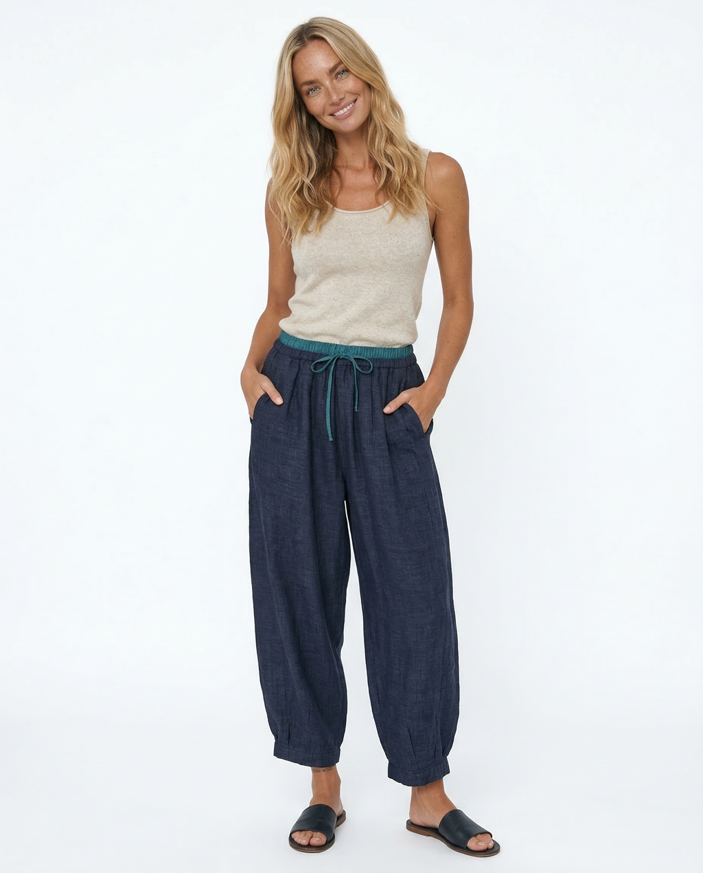 Linen Trousers for Women - Lightweight, Casual Fit - Perfect for Summer Wear
