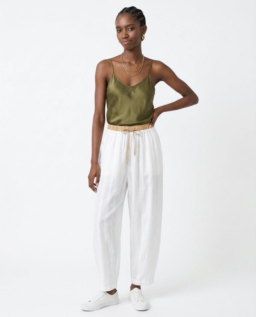 Linen Trousers for Women - Lightweight, Casual Fit - Perfect for Summer Wear