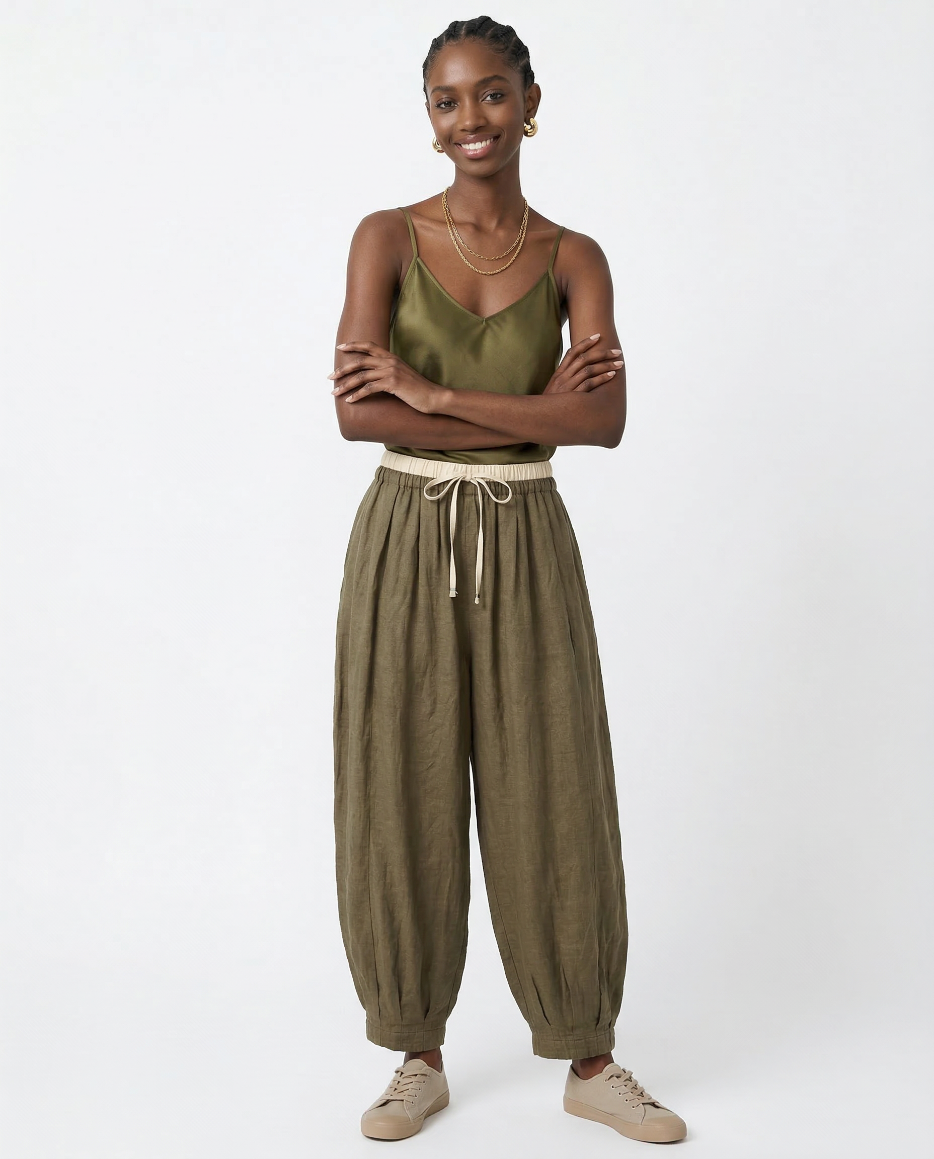 Linen Trousers for Women - Lightweight, Casual Fit - Perfect for Summer Wear