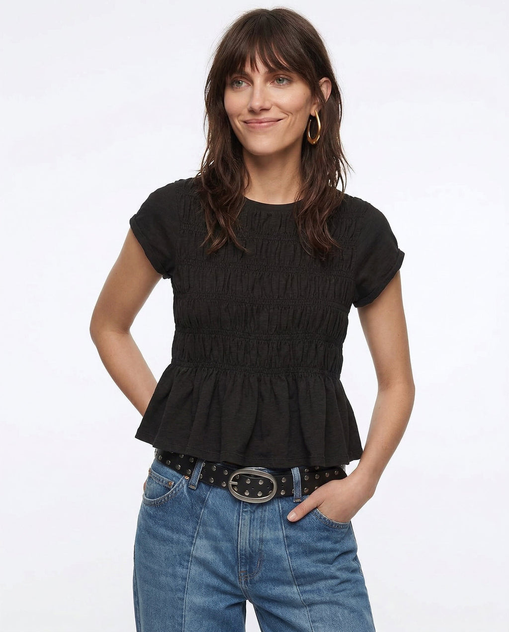 Ruffle Sleeve Top in Lightweight Fabric for Casual Wear