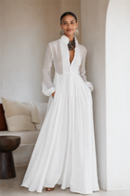 Cotton Linen Collared Maxi Dress for Women UK – Wedding Guest Summer Occasion Wear & Cocktail Attire