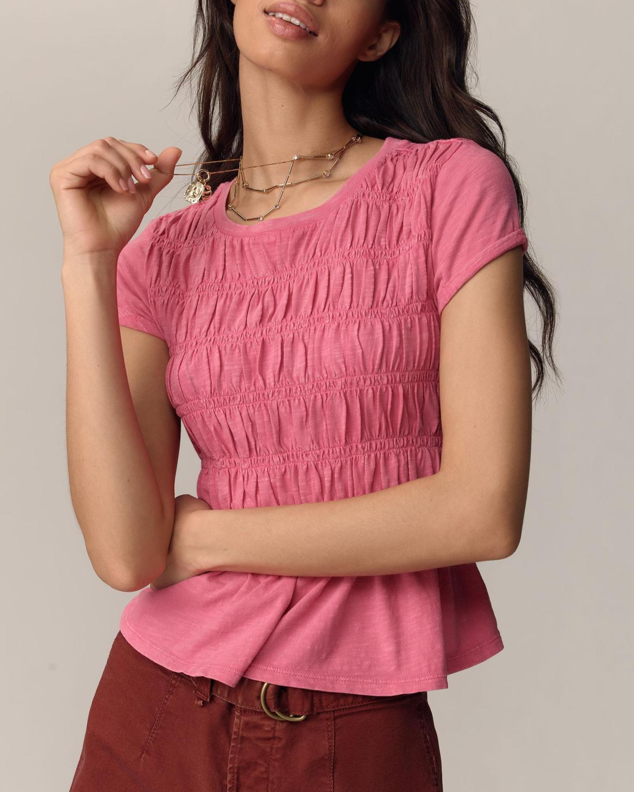 Ruffle Sleeve Top in Lightweight Fabric for Casual Wear