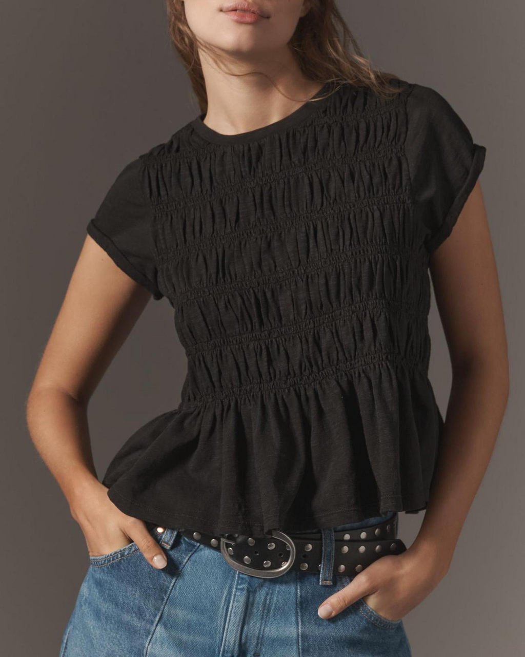 Ruffle Sleeve Top in Lightweight Fabric for Casual Wear
