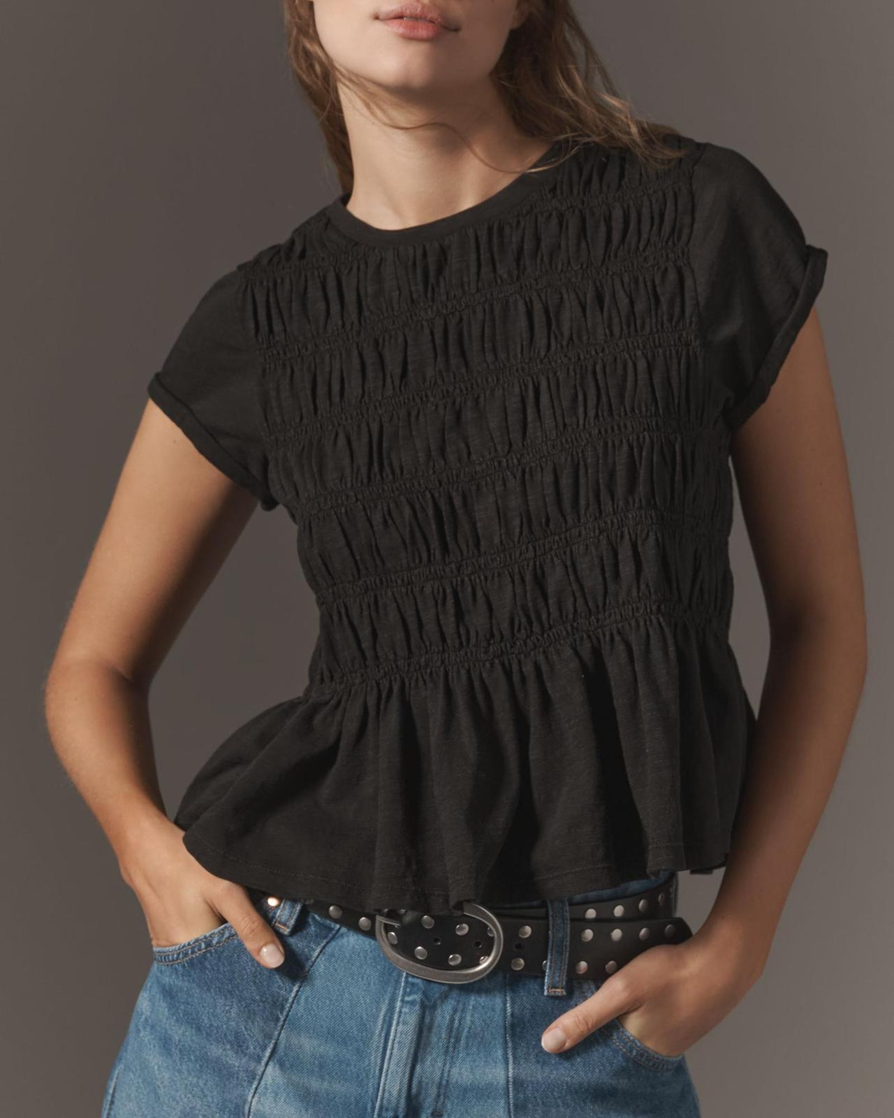 Ruffle Sleeve Top in Lightweight Fabric for Casual Wear